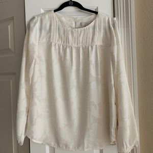 LOFT Long-Sleeve Blouse with Loop/Button Closure